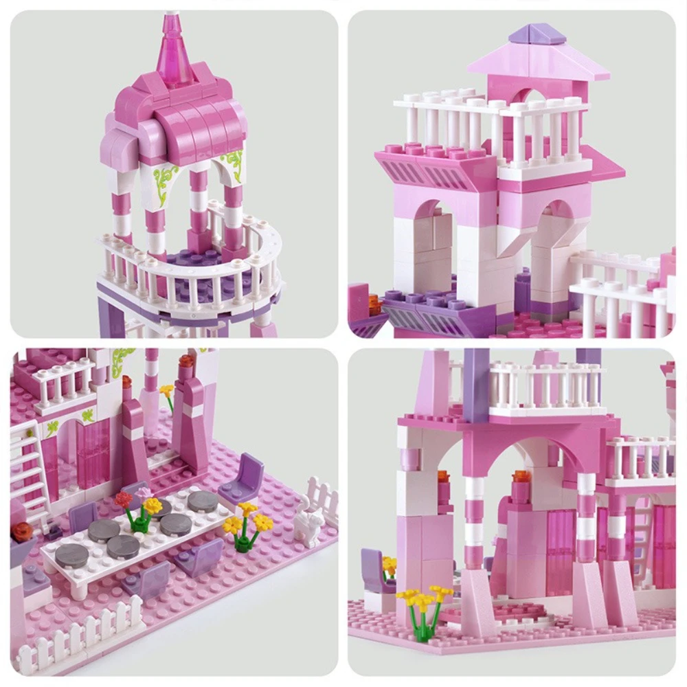 MOC ロマンチックなおとぎ話の夢のようなプリンセス城ビルディングブロックセットピンクハウス宮殿 DIY おもちゃ子供の誕生日特別なギフト