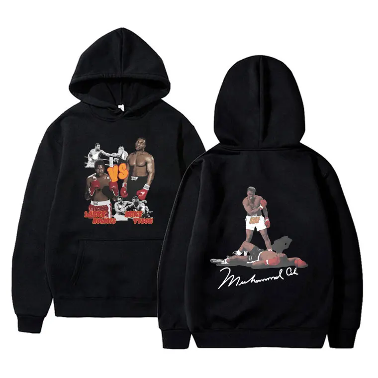 

Mike Tyson Double Sided Print Hoodie Men Women Casual Fleece Oversized Pullover Hoodies Men's Fashion Vintage Boxing Streetwear