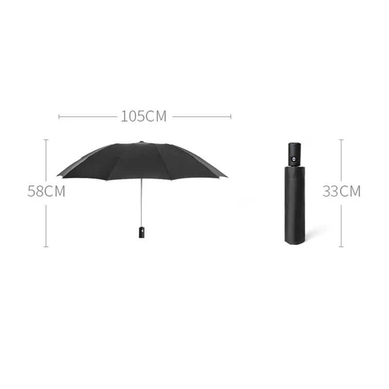 automatic umbrella with reflective strip, reverse LED , Academy 10 rib 3-fold Reverse  does not wet the car