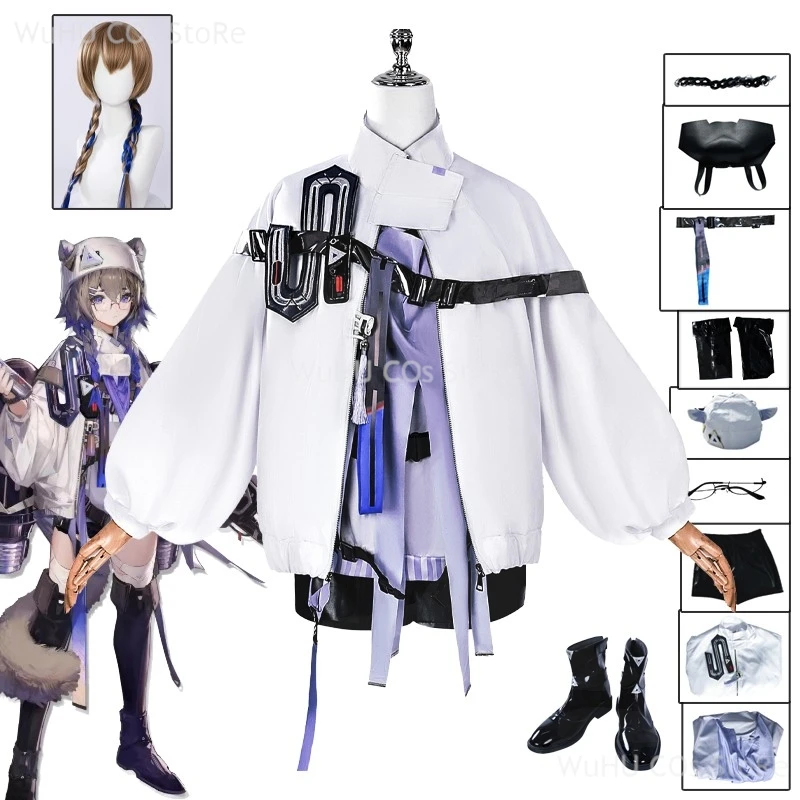 

Game Arknights Contrail Cosplay Costume New Anime Clothes Contrail Wig Full Set Women RolePlay Uniforms Halloween LoveLive Suit