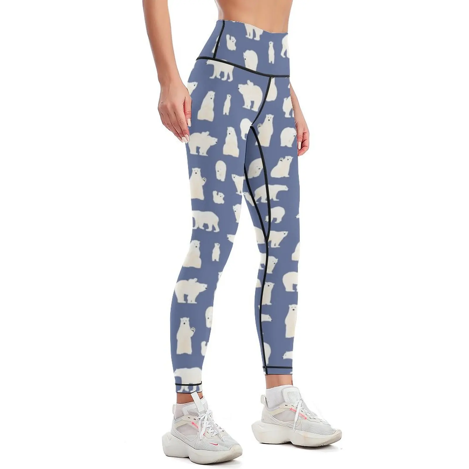 Polar bear - washed indigo :: Leggings gym pants Fitness clothing Women sports push up tights for Womens Leggings