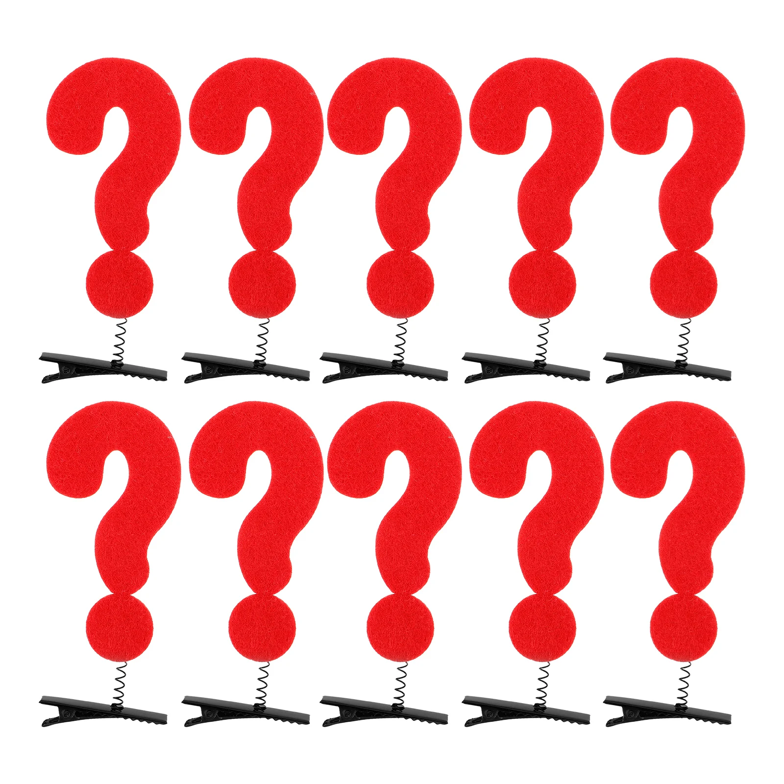 

10 Pcs Question Mark Hair Clip Fancy Charms Curly Party for Festival Accessory Issue Card