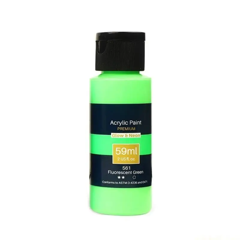 Fluorescent Color Acrylic Paint Water Resistant Rich Pigments for Drawing on Fabric Canvas Rock, Acrylic Painting