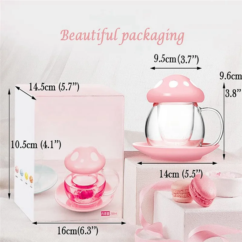 ABLN-Glazen koffiemok met bekerhouder Herverwarmbare melkbeker Afternoon Flower Tea Cup met glazen filter B