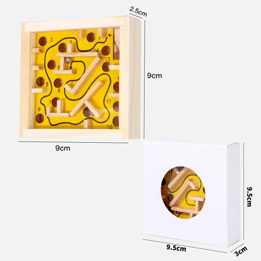 나무 미로 어린이 교육 장난감, 밸런스 트랙 비드 테이블 게임, 부모-어린이 상호 작용 두뇌 게임