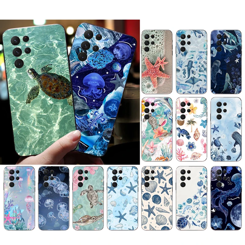 

Blue Ocean Animal Turtle Phone Case For Samsung Galaxy S25 S24 S23 S22 S21 Ultra S24 S23 S22 S21 S25 Plus S24 FE