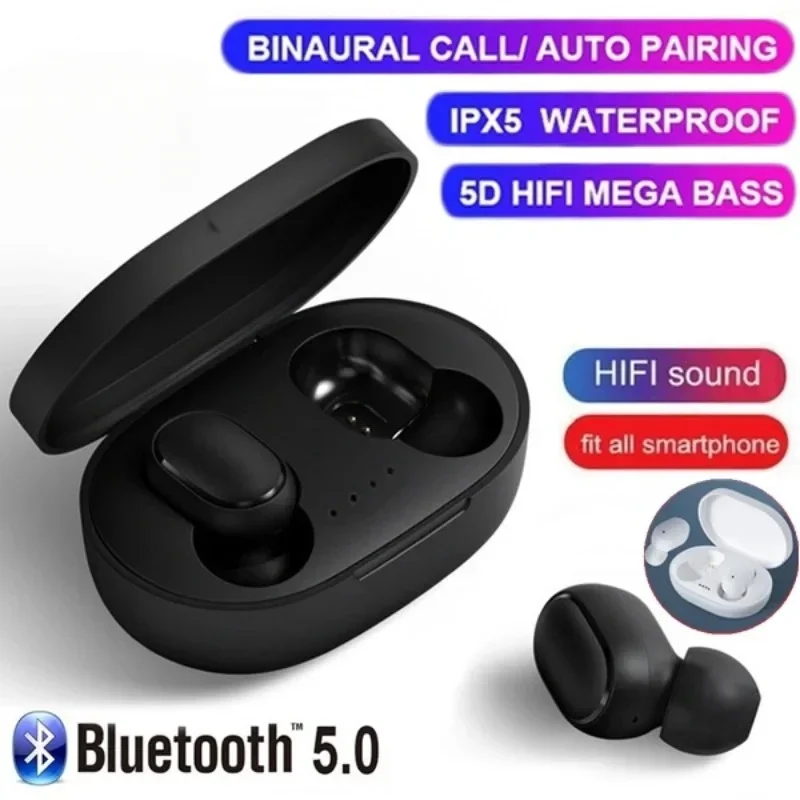 Auricolare Bluetooth wireless TWS A6S con microfoni Auricolari sportivi Auricolari Tappi per le orecchie con cancellazione del rumore Mini cuffie Vivavoce