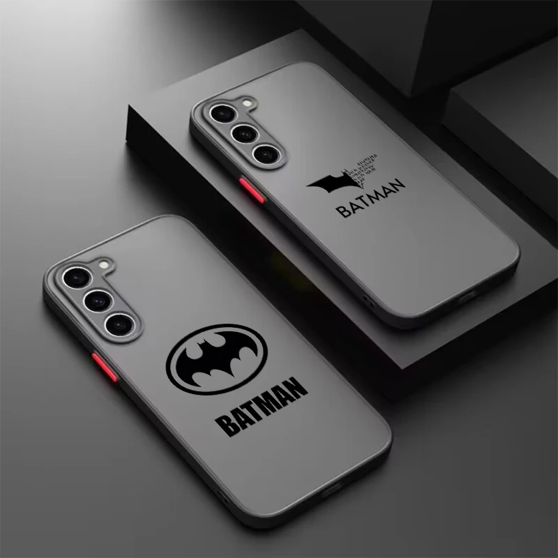 Logo Art B-Batmans S-Supermans Frosted Translucent For Samsung Note 20 A35 A03 A54 A35 A22 A34 A14 A24 A04 A55 5G Soft