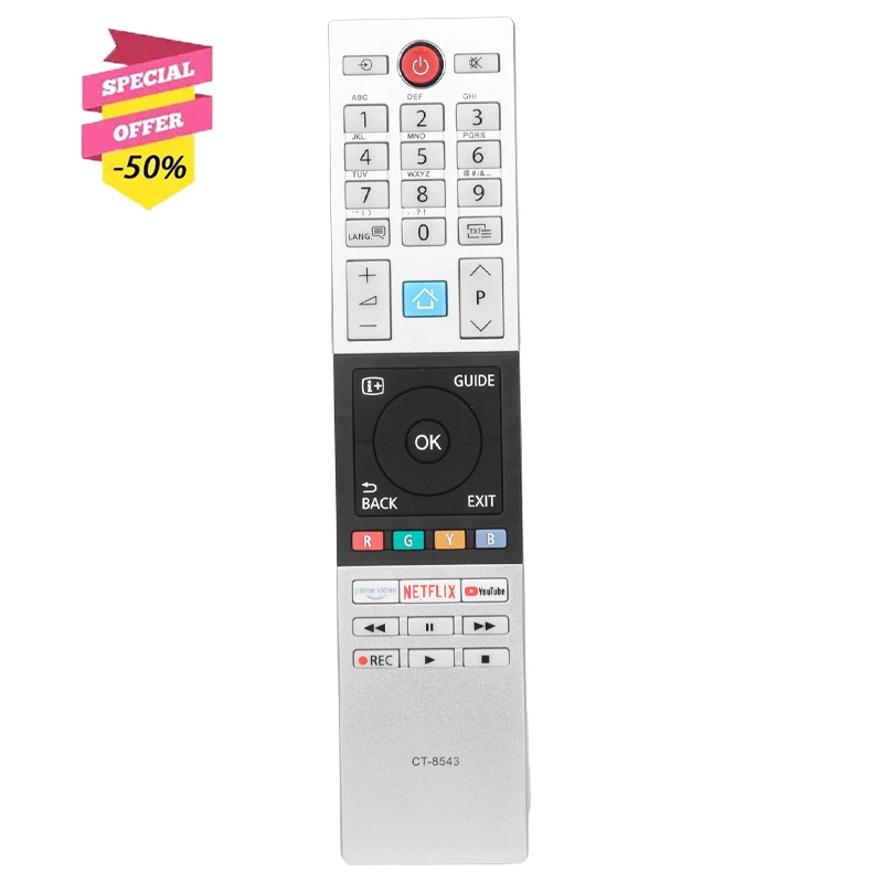 

CT-8543 Remote Control For Toshiba TV 32L2863DG 32L3863DG 40L2863DG 49L2863DG 43L3869DAX 32W2863DA 43V5863DG 49V5863DG 49U6863DG