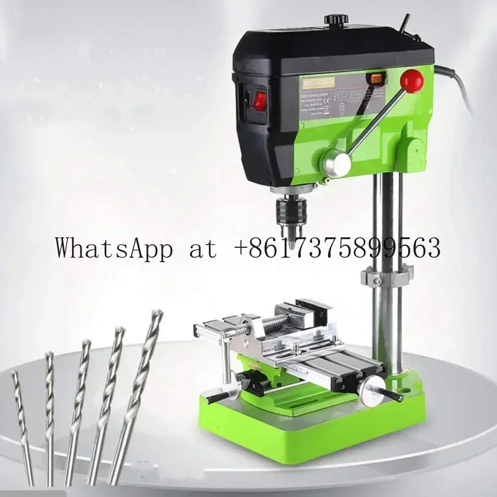 AC 480W Mini Combined Lathe and Bench Drill Machine for Home DIY Wood Plastic Hobby Processing