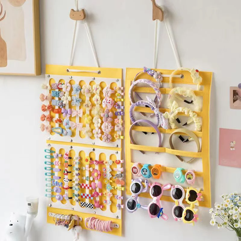 Haarschmuck-Organizer, großer Kapazitäts-Haarbandhalter, wandmontierter Haarspangen-Aufbewahrungshänger, platzsparend, für Mädchenzimmer, Wanddekoration – Detail 3