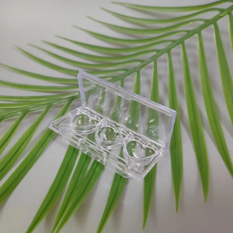 10/30/50pcs Clear Heart Shaped Plastic Eyeshadow Beauty Compact Case, Portable Makeup Lipstick Sub Container, Empty Blusher Case