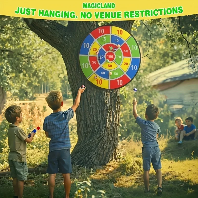 Suitable for teenagers 29 Inch Large Dart Board Set - Including 12 Colorful Sticky Darts，Very suitable for indoors/Outdoor enter 5