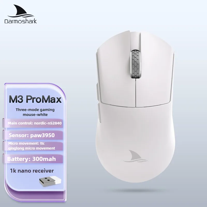 

Darmoshark M3PRO MAX Mouse 3mode Wired/2.4G/Bluetooth PAW3950 8KHz Big Hand Mouse 54g Lightweight for Esports Gaming Office Gift