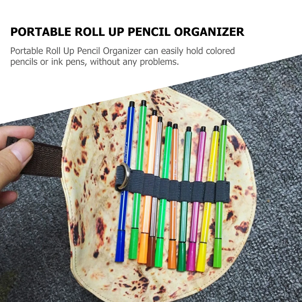 

2pcs Tortilla Case Large Capacity Pen Large Pencil Case Holder Rolling Bag Multifunctional Organizer For Colored Pens