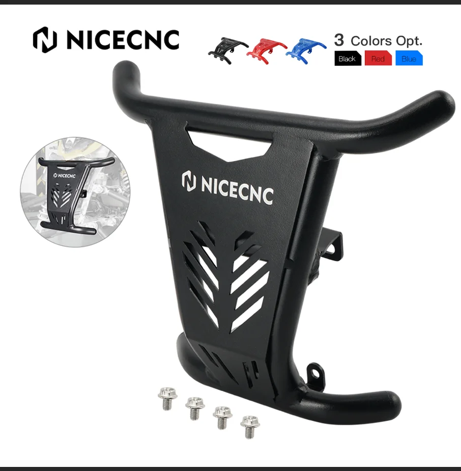 

Передний бампер NiceCNC для Yamaha Raptor 700 700R 2016-2024 2023 ATV Bull Head в форме утолщенной алюминиевой трубки диаметром 1 дюйм, черная