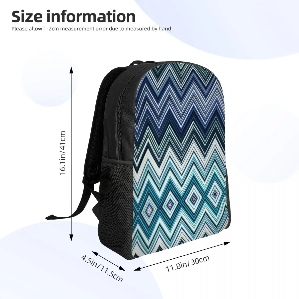 Home ZigZag Multicolor Backpacks for Men Women School College Students Bookbag Fits 15 Inch Laptop Chic Geometric Bags