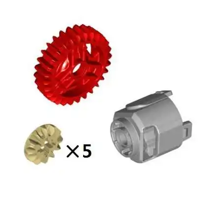 65413 65414 مجموعة تفاضلية للعتاد - أجزاء مكعبات بناء MOC متوافقة مع العلامات التجارية الرئيسية لنقل المركبات