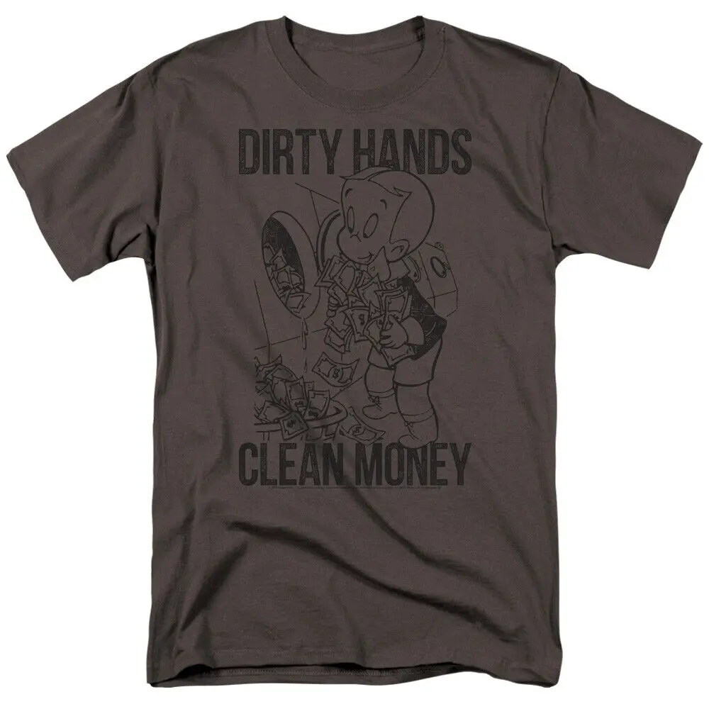 Richie Rich Clean Money T Shirt Mens Licensed Cartoon Merchandise Charcoal