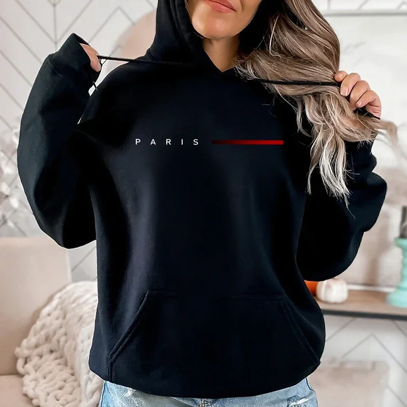 Paris Fashion Damen-Hoodies für alle Jahreszeiten, Alltag, Freizeit, Sportliche Kapuzenpullover, für Zuhause und Outdoor, bequem, warm, locker geschnitten. – Detail 13