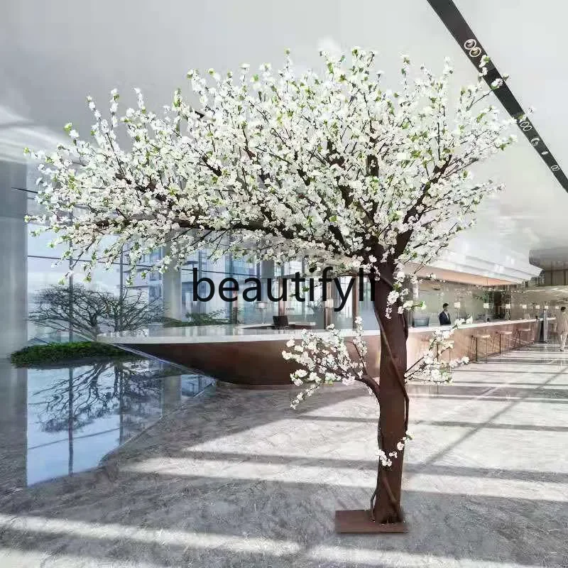 

Simulation pear blossom peach blossom cherry blossom, modeling fake tree, natural solid wood trunk wedding decoration
