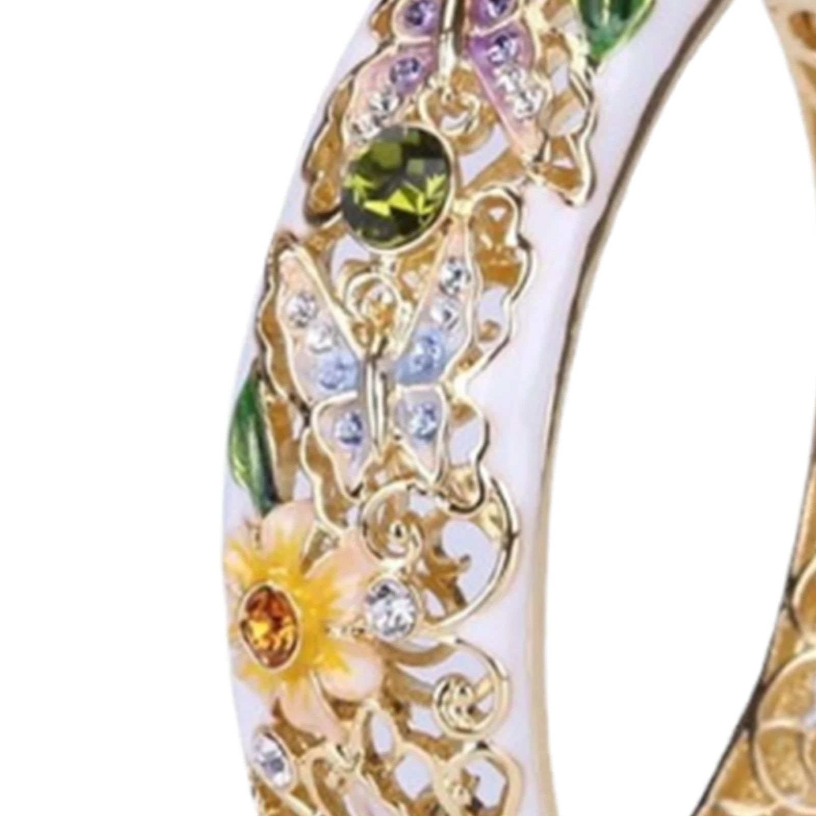 مشبك التيتانيوم الصلب المينا الدائري المفاجئة الدائري مايكرو معبد الملونة حجر الراين كريستال زهرة نمط السيدات الدائري للنساء الطرف