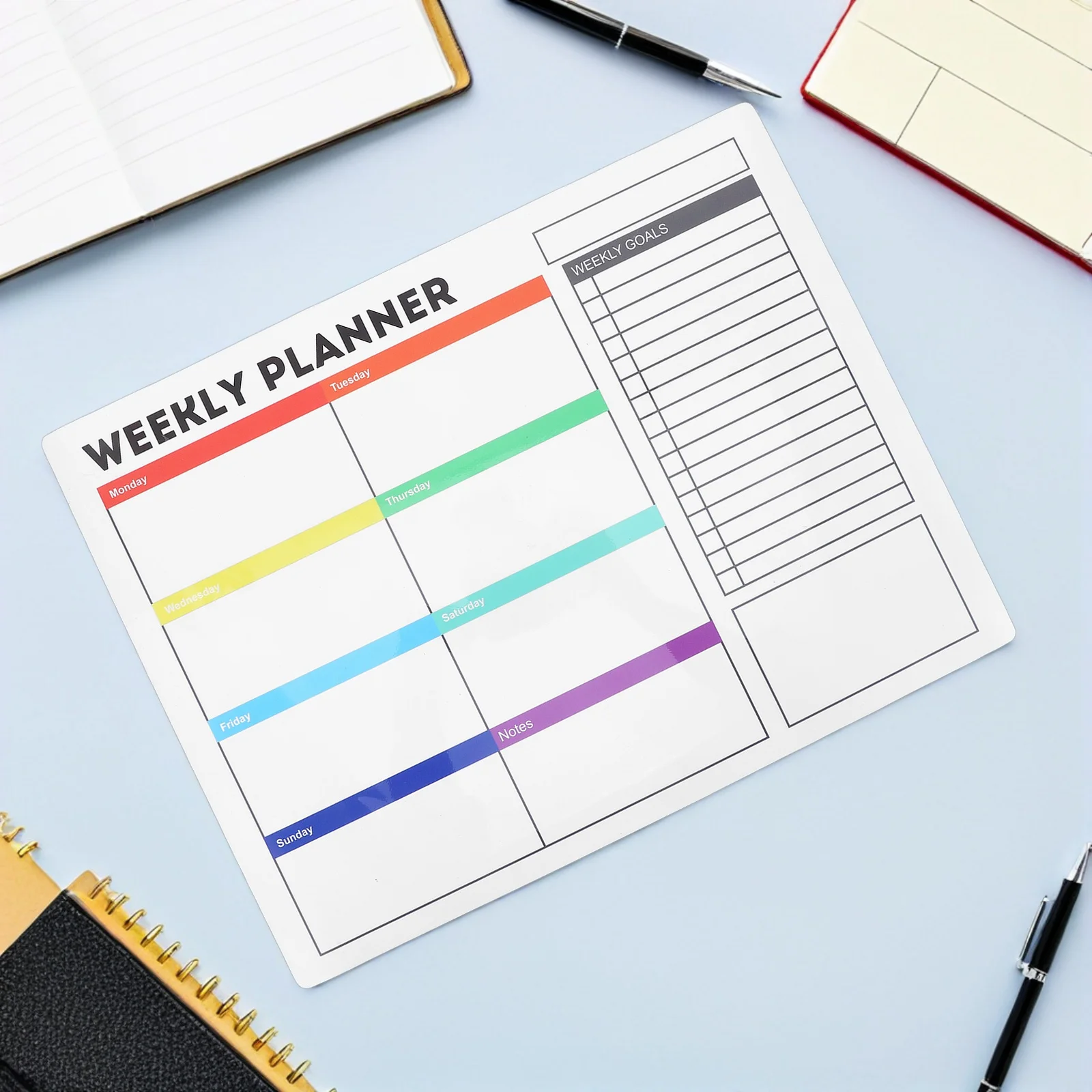 Weekly Plan Whiteboard Sticker Set 6 Pieces Reusable Dry Erase Calendar for Office Home Wall Organization Schedule Management