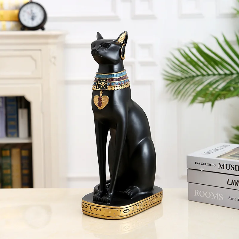 Scandinavian Light Luxury Gold White Egyptian Cat God Best Ornaments Home Bedroom Entrance Crafts Living Room Decorative Gifts