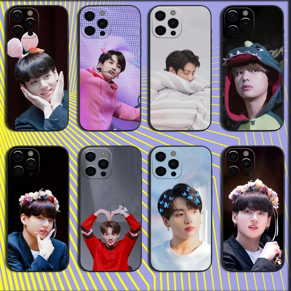 Kpop J-JungKookS-S Phone Case For iPhone 16,15,14,13,12,11,Pro,X,XS,Max,XR,Plus,Mini Soft Black Cover