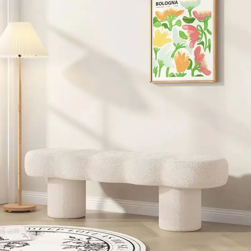 

Hallway Ottoman Shoe Changing Stool Bedroom Bed End Stool Cloakroom Sofa Stool Long Bench Footrest Home Furniture Wave Bench