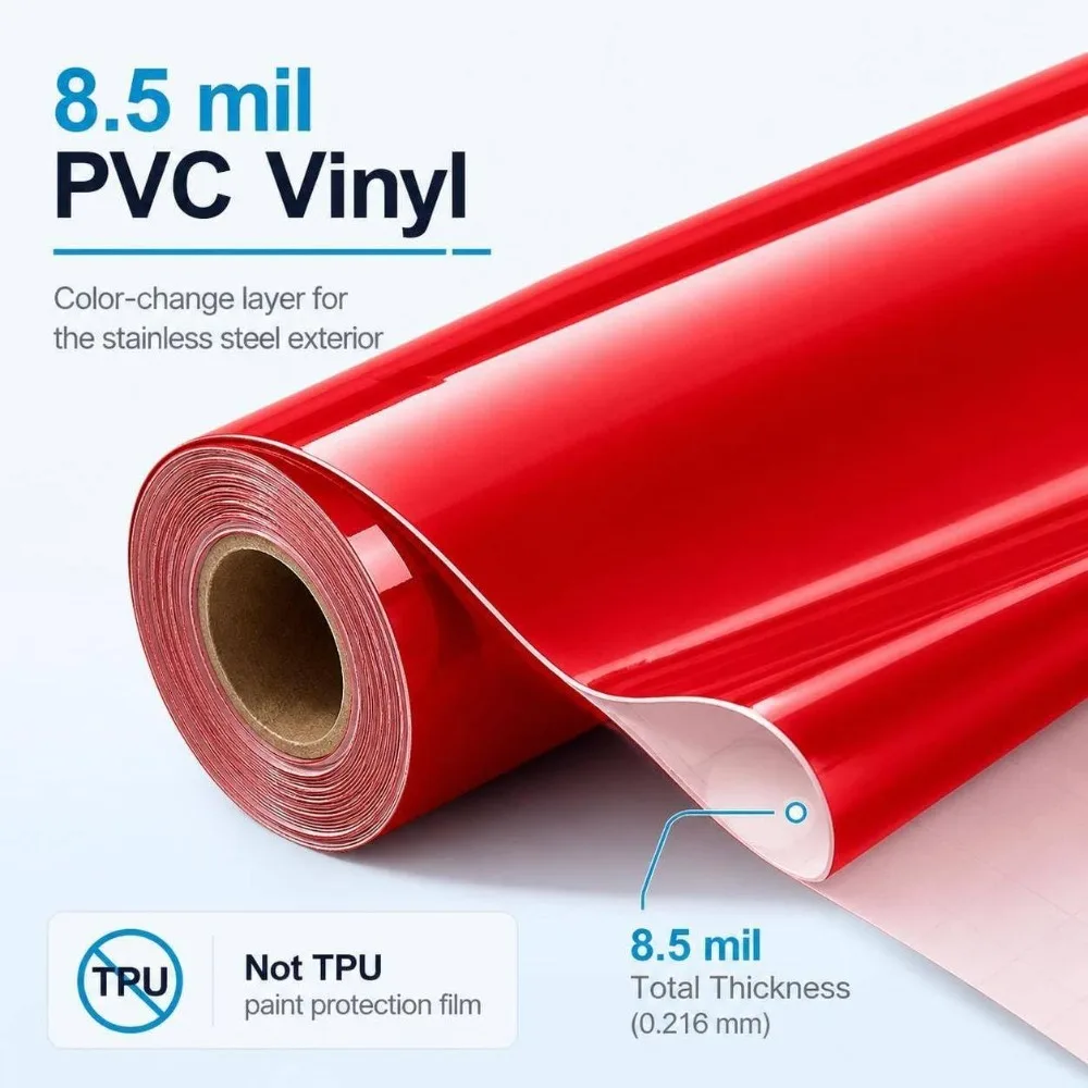 Trimova Vinyl Wrap Kit for Tesla Cybertruck 2024 2026 8.5mil Precut PVC Wrap DIY Wet Install Exterior Restyle Flame Red