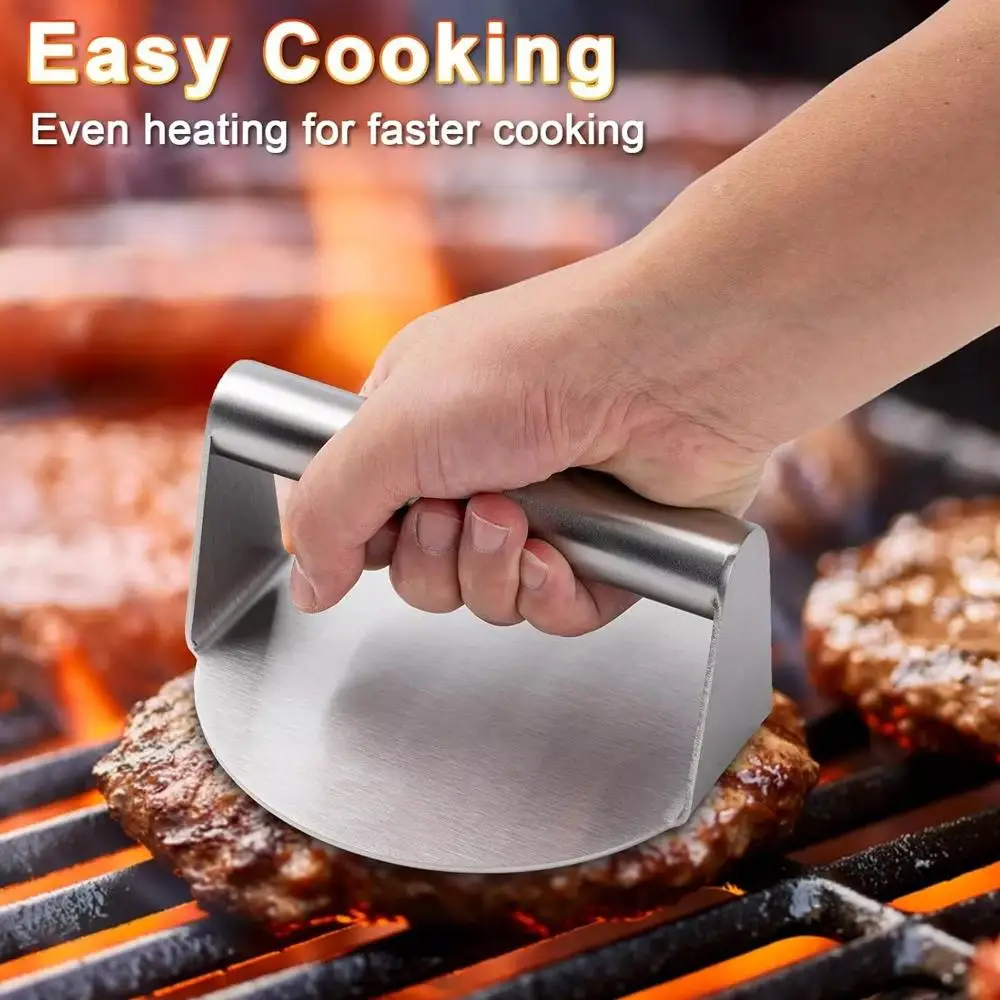 الفولاذ المقاوم للصدأ همبرغر فطائر الصحافة قالب غير عصا سهلة التنظيف التعميم صانع الخبز المسطح اللحوم الصحافة الهراسة أداة المطبخ #1