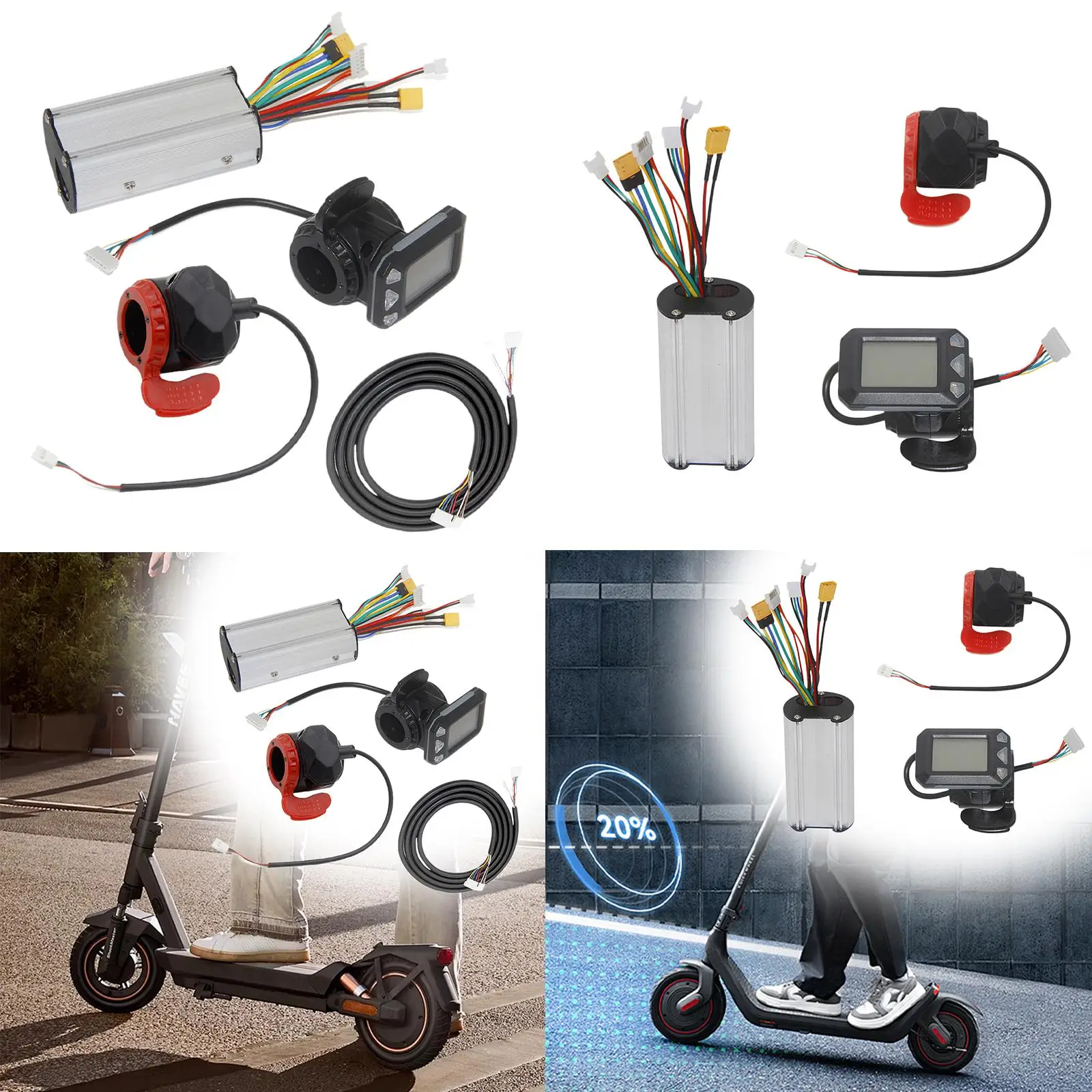 

Electric Scoooter Motor Display Controller Kit High Performance Electric Bike Controller Accessories Set with LCD Display Panel