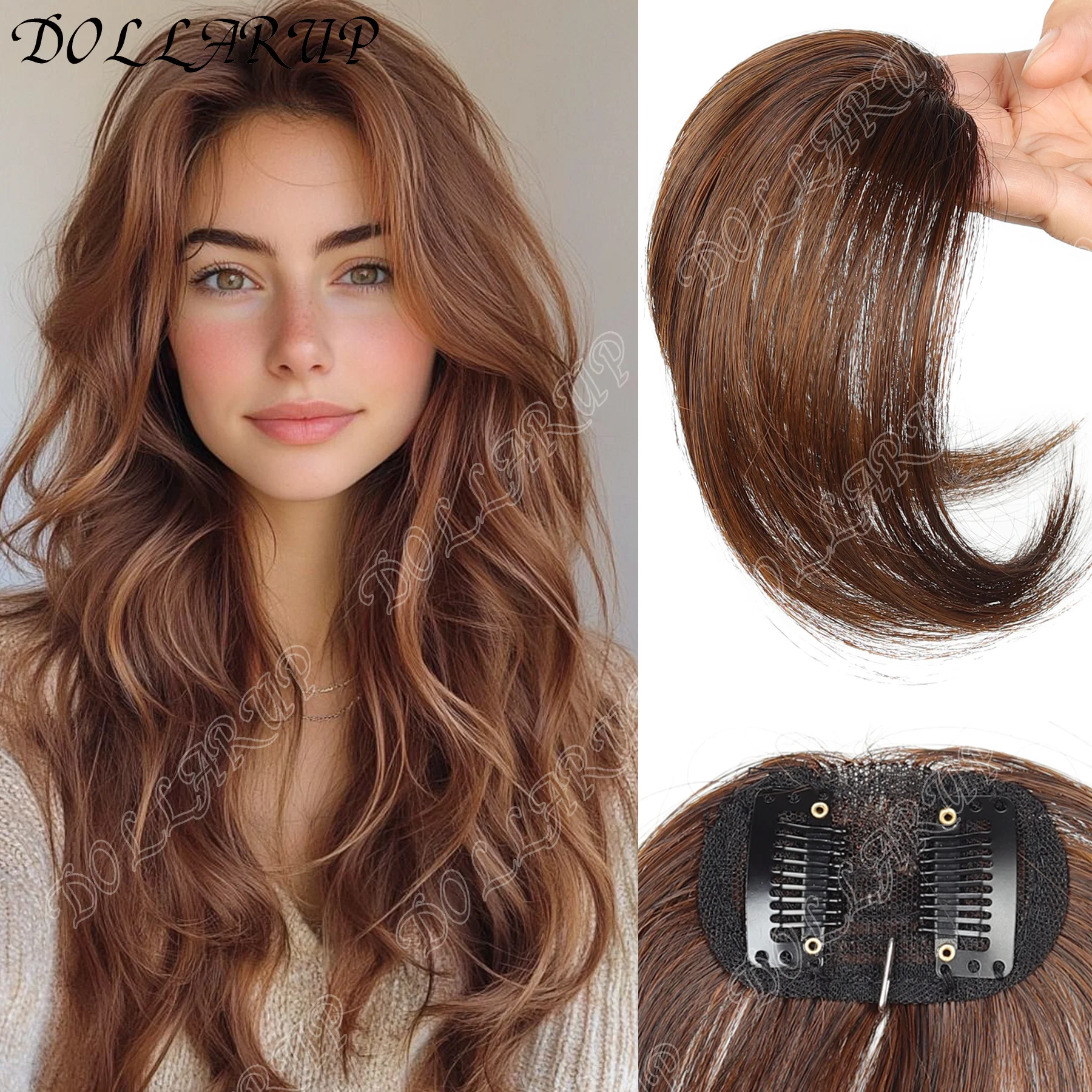 

Synthetic Air Bangs Hair Clip-In Extension Front Fringes Hair pieces Air Bangs Fiber Hair Accessorie Invisible Natural
