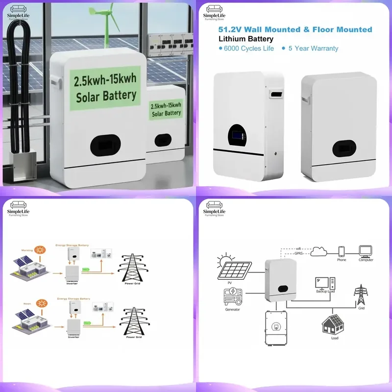 51.2V 100Ah LiFePO4 Battery Pack Solar Energy Storage System Home Power Wall Lithium Iron Phosphate Battery for Inverter Off