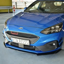 For Ford Focus ST MK4 3Pcs Front Bumper Lip Spoiler Splitter Diffuser ST 2.0 2.3 2018-2021 Hatchback/Estate Pre-Lci Bodykits Mod