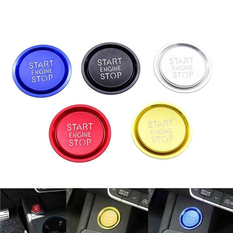 Car Engine Start Stop Button Rings With Cap For Audi A4 S4 A5 S5 A6 S6 A7 S7 A8 S8 Q5 Q7 Aluminum Alloy Switch Decoration Cover