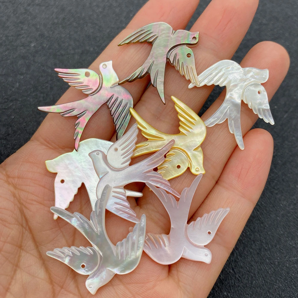 Natural Seawater Shell Dove Shaped Pendant Beads 26x29mm Glamour Fashion Making DIY Necklace Earrings Bracelet Jewelry Accessory