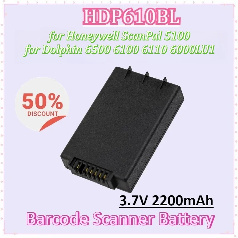 

New HDP610BL 3.7V 2200mAh Barcode Scanner Battery for Dolphin Handheld for Honeywell ScanPal 5100 Dolphin 6500 6100 6110 6000LU1