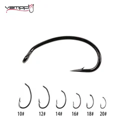 Vampfly Curve Shank Fly Tying Hook Nymph Bug Shrimp Scud Pupae Larvae Caddis Flies Barbed Fishing Hooks Fly Fishing Hook 10#~20#