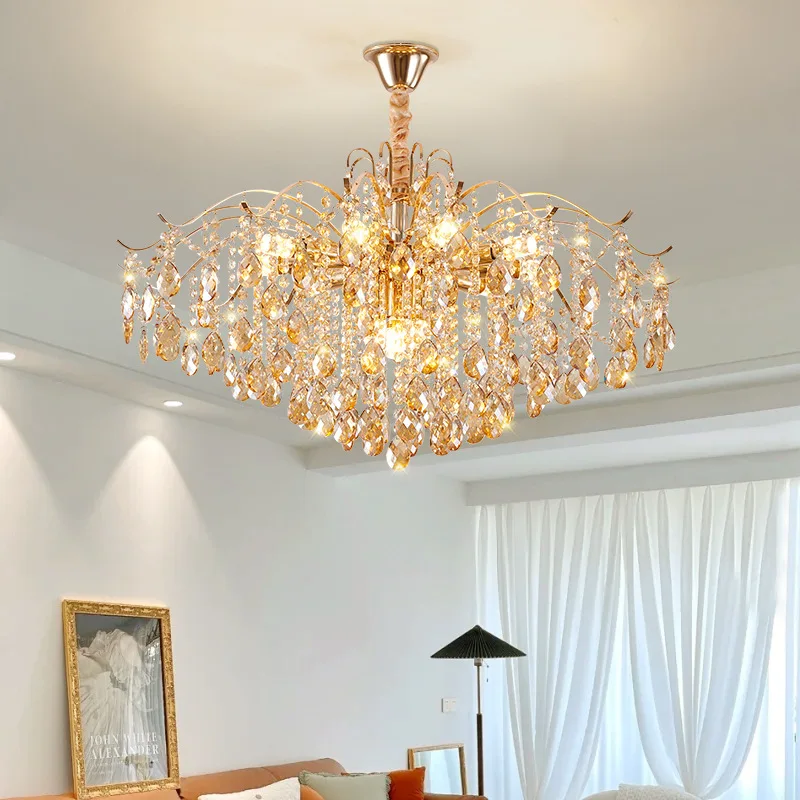 Modern Crystal LED E14 Chandelier For Living Room Bedroom Pendant Light Hanging Lamp for Ceiling Lamp Home Decoration Luxury