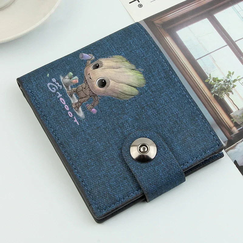 Cartoon Groot Wallet Men Short Dollar Clip Men Wallets Short Wallets Card Holder Simple Male Purse Coin Pocket Men Money Clips