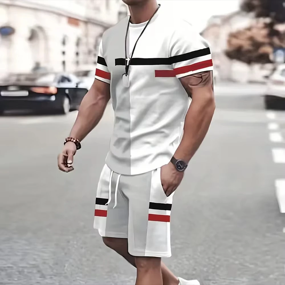 Newest summer Men Clothing 3D Print K Men T-Shirts Shorts Sets Men\'s Fashion Tracksuits Oversized Short Sleeve T Shirt Pants Set