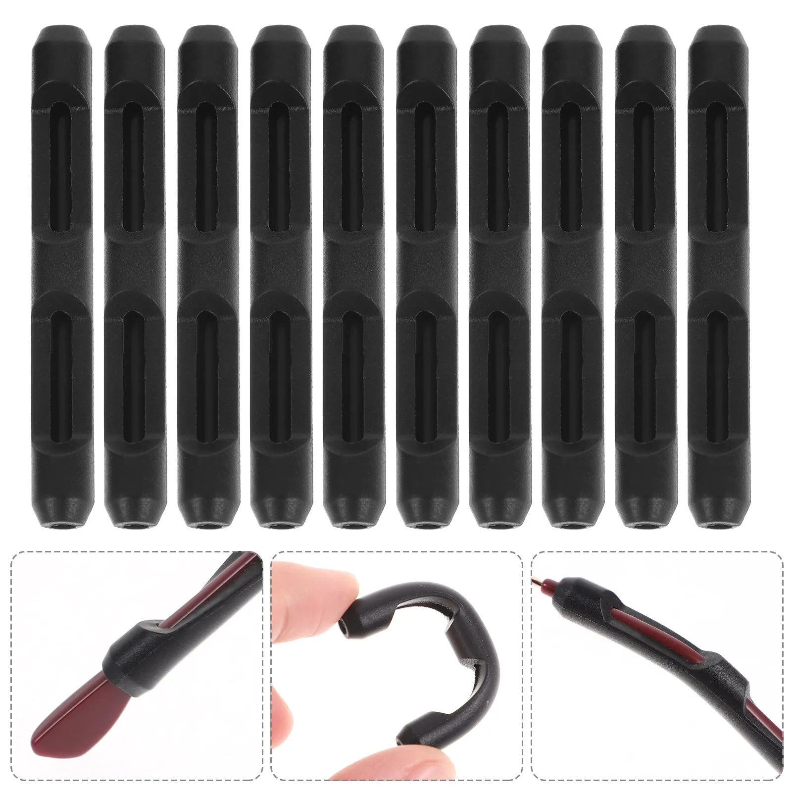 

10Pairs Eyeglass Ear Cushions Silicone Anti Slip Glasses Ear Pads Temple Tips Sleeve Daily Work Outdoor Running Yoga Climbing