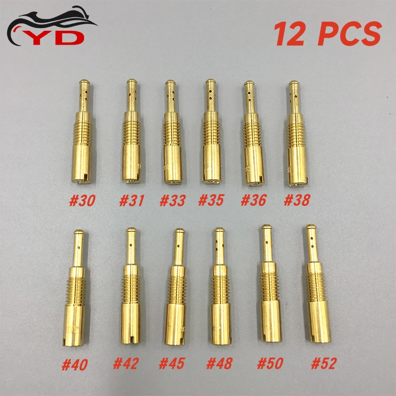 

12pcs Motorcycle Carburetor M5x0.8mm New Slow Pilot Jet For PZ19 PB16/18/20 30 31 33 35 36 38 40 42 45 48 50 52