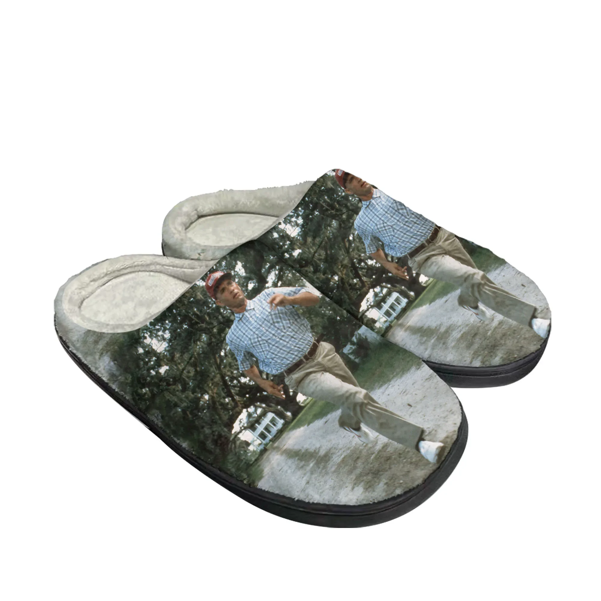 

Домашние хлопковые тапочки Forrest Gump Movie Tom Hanks, мужские и женские плюшевые повседневные теплые туфли для спальни, домашняя обувь по индивидуальному заказу