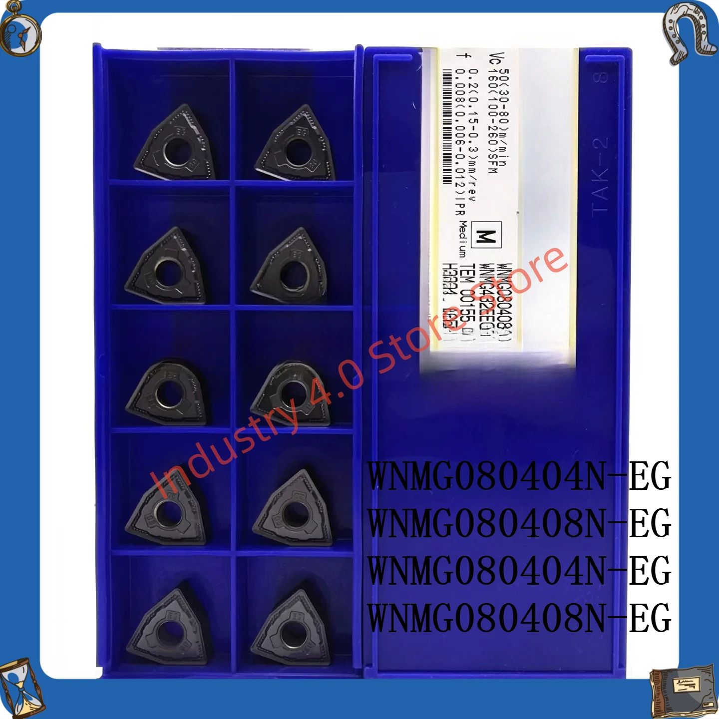 

A box of 10 tablets numerical control blades WNMG080408/080412N-EG AC5025S AC5015S 080404