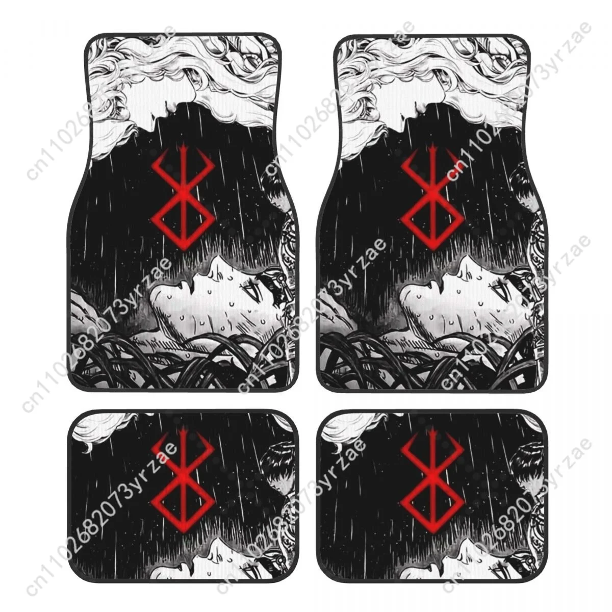 

Anime Berserk 4pcs Universal Car Floor Mats All-Season Fashionable Auto Interio Absorbent Non-Slip Washable Car Floor Mats
