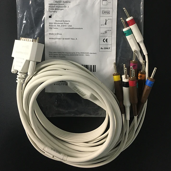 For PHILIPS Original TC10 ECG lead wire 10-Lead Patient Cable AHA Chest lead 75CM  limb lead 115CM REF: 989803184931