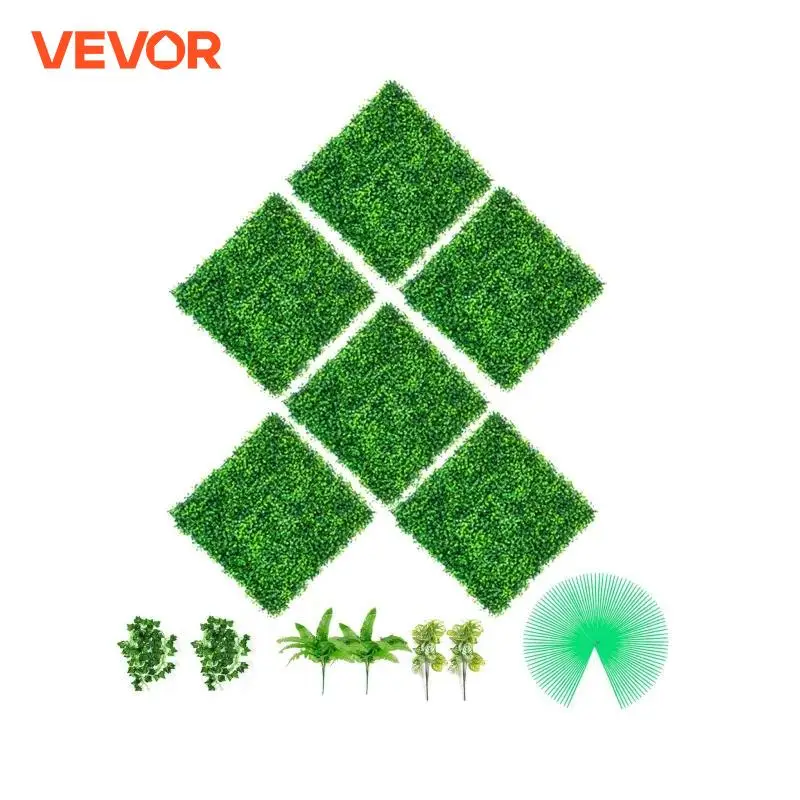Искусственные растения VEVOR 50x50, трава, настенная панель, фон из бокса, живой изгороди, домашний декор, забор для конфиденциальности, задний дв...